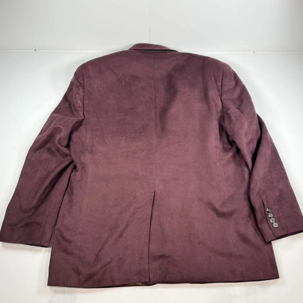 Lauren Ralph Lauren Mens 44R Burgundy Faux Suede Blazer Sport Coat Paisley